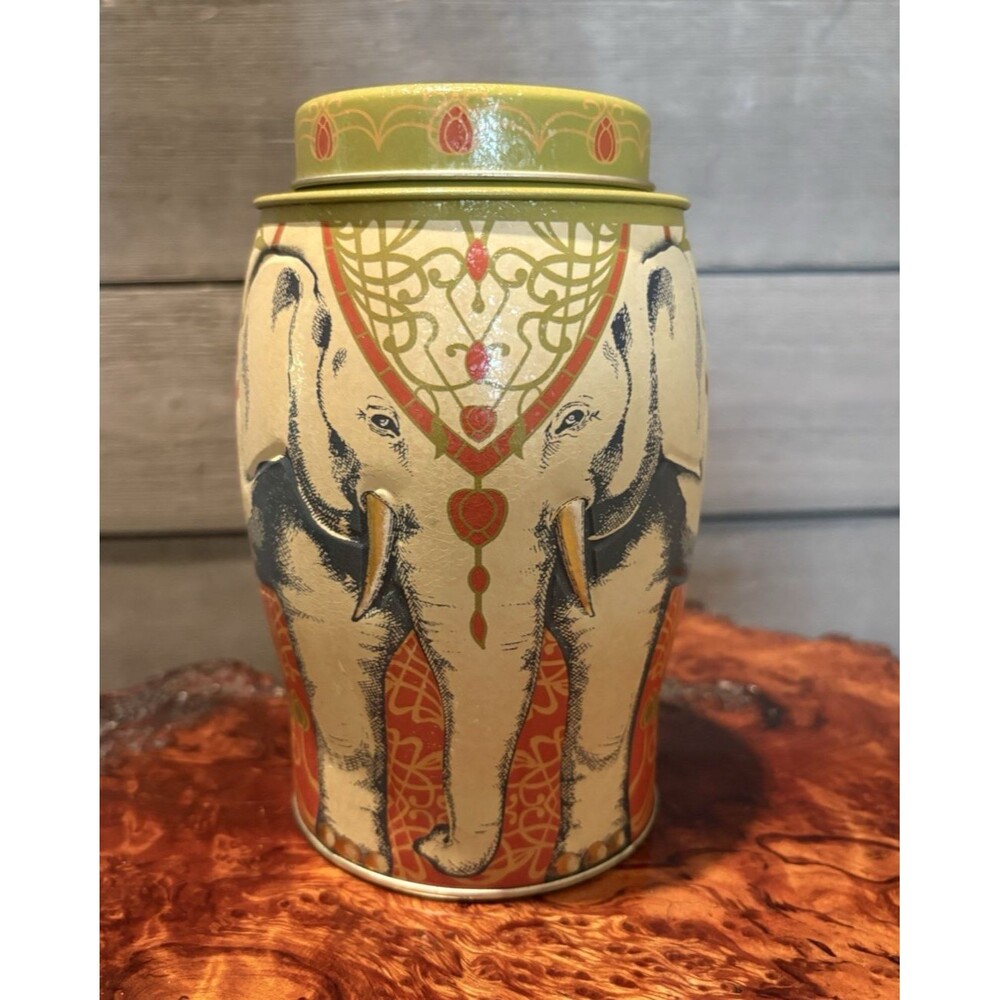 Williamson Tea Green Elephant Tin Container EMPTY